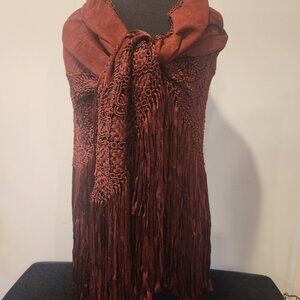 Colombian leather Macrame shawl